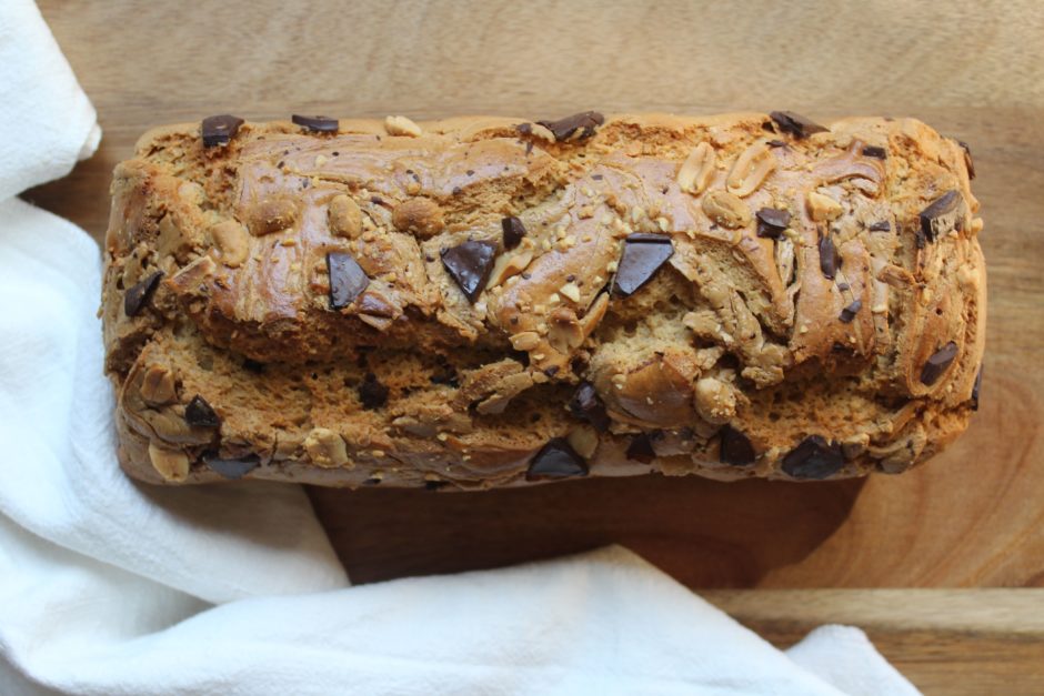 plumcake al burro di arachidi e cioccolato