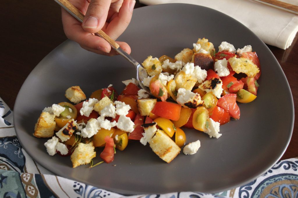 insalata di pomodori misti e ricotta al forno