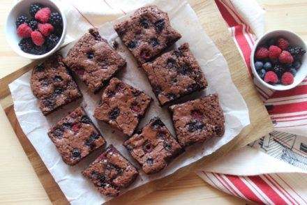 brownies al cioccolato e lamponi