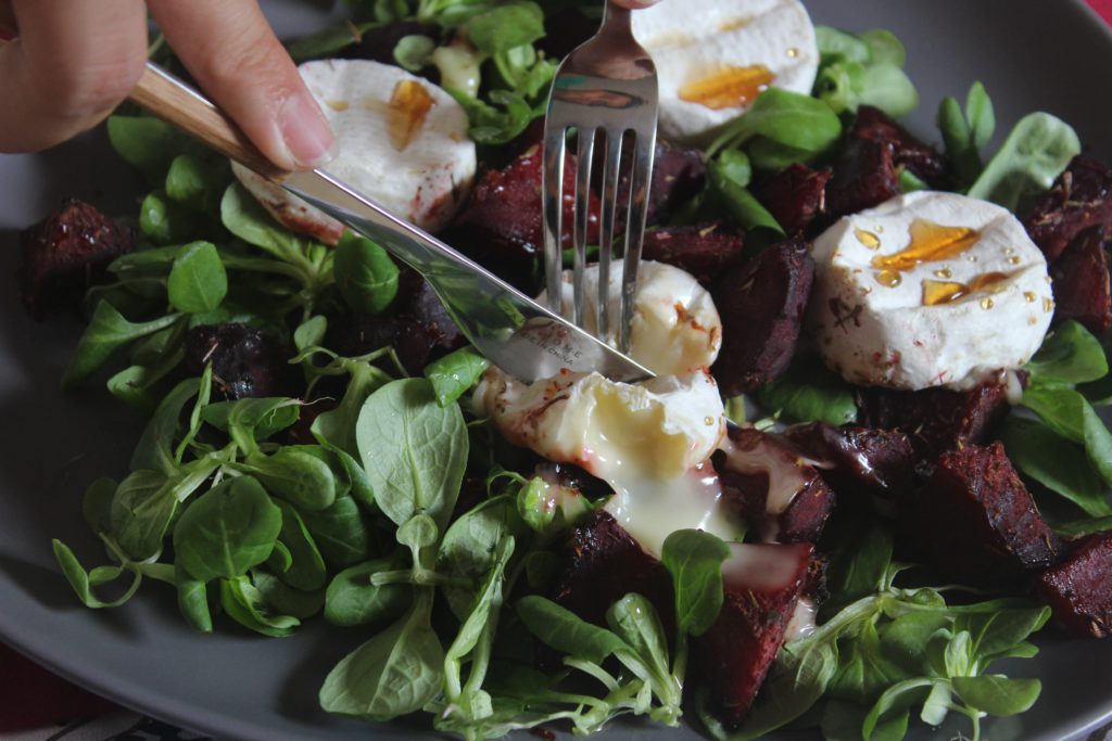 insalata di barbabietole e tomini