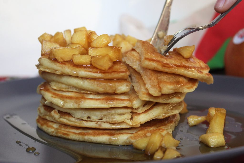 fetta di pancakes senza uova