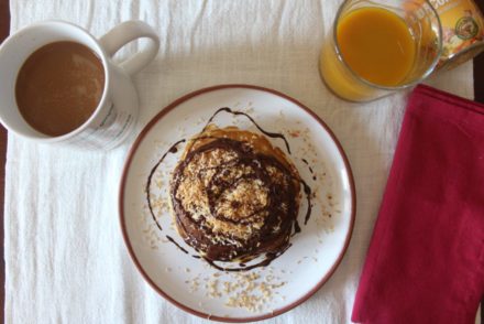 pancakes al cocco e cioccolato