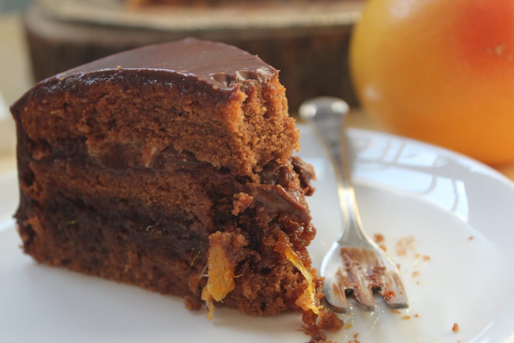 fetta di torta cioccolato ed arance