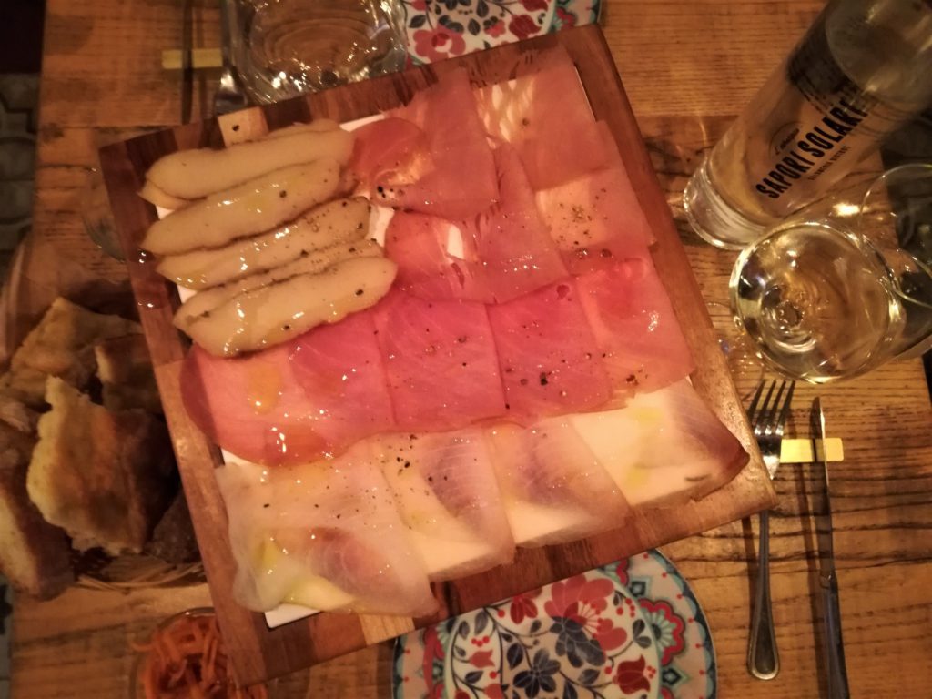 tagliere di salumi di pesce