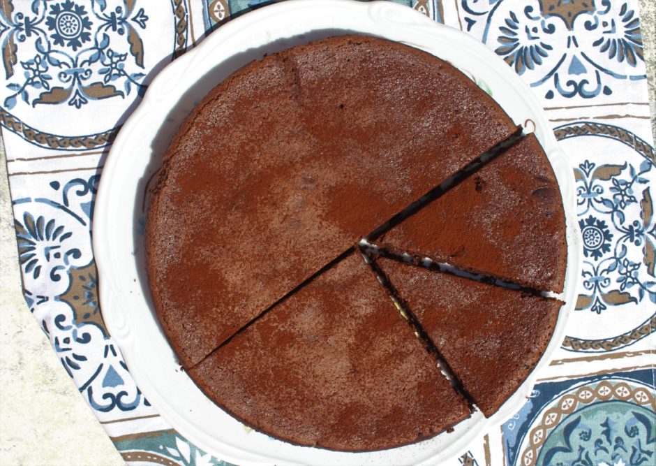 torta con okara di mandorle e cioccolato