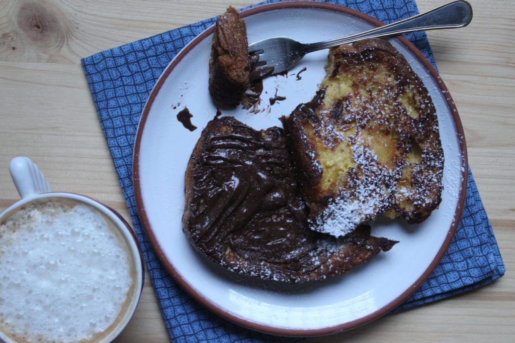 french toast di panettone al cioccolato