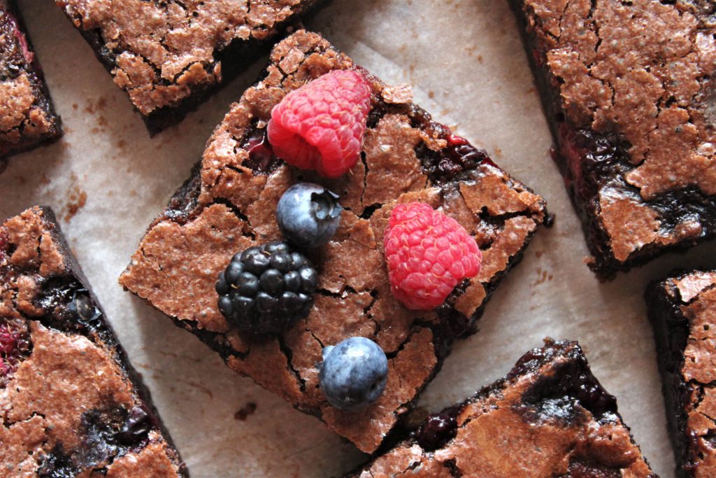 brownie con lampone e cioccolato