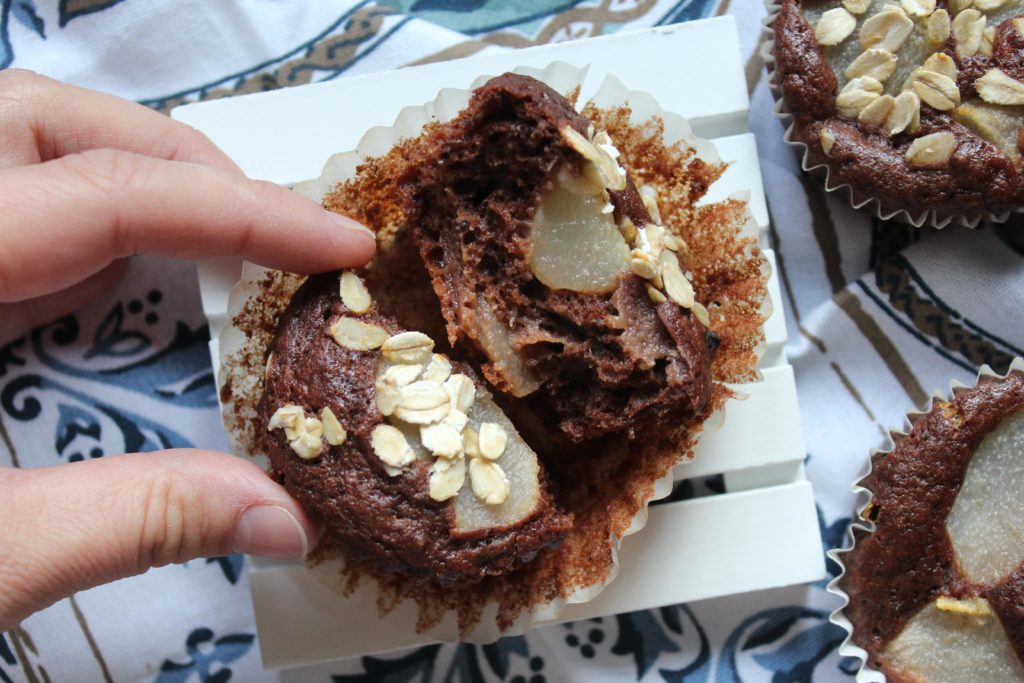 muffin con pere e cioccolato
