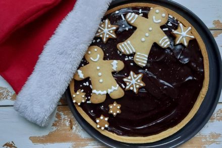 crostata natalizia con ganache al cioccolato