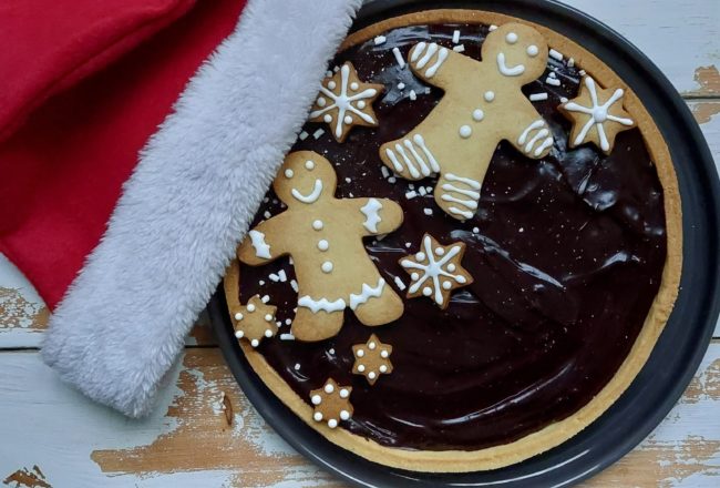 crostata natalizia con ganache al cioccolato