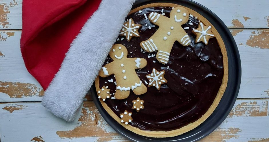 crostata natalizia con ganache al cioccolato